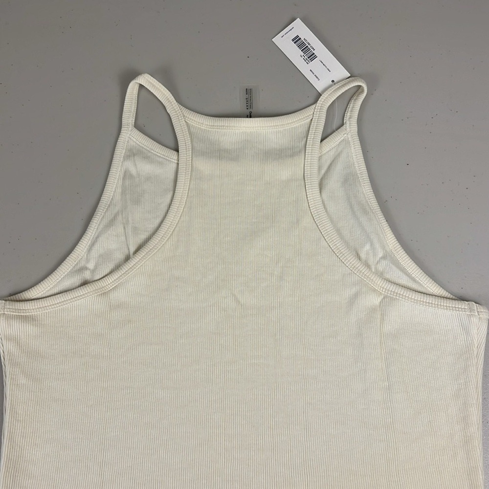 Outdoor Voices CozyRib Tank Milk Stone Off White High Neck Racerback XXL NEW - Picture 9 of 16